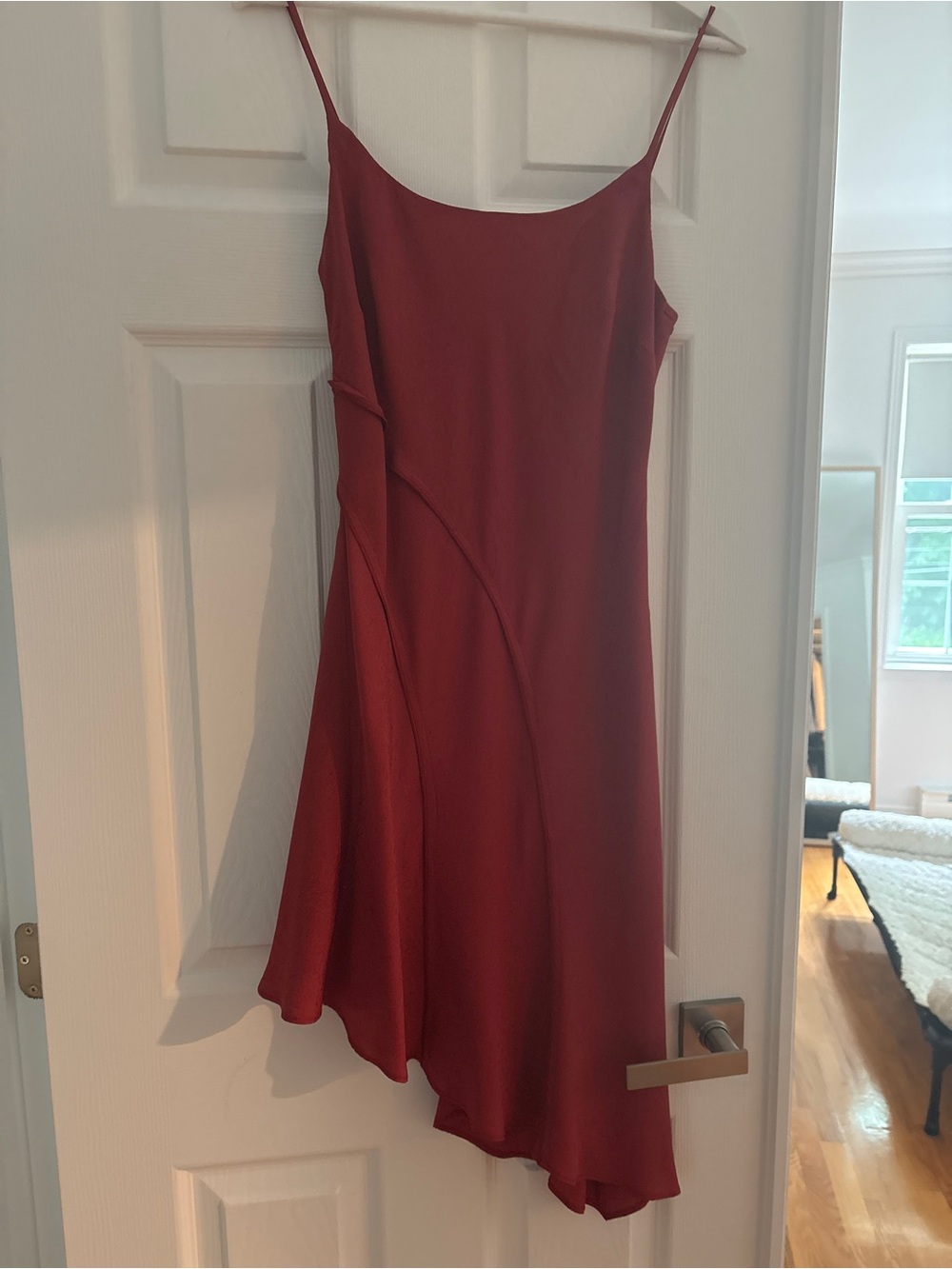 Astr Red Asymmetrical Slip Dress - Picture 3 of 4